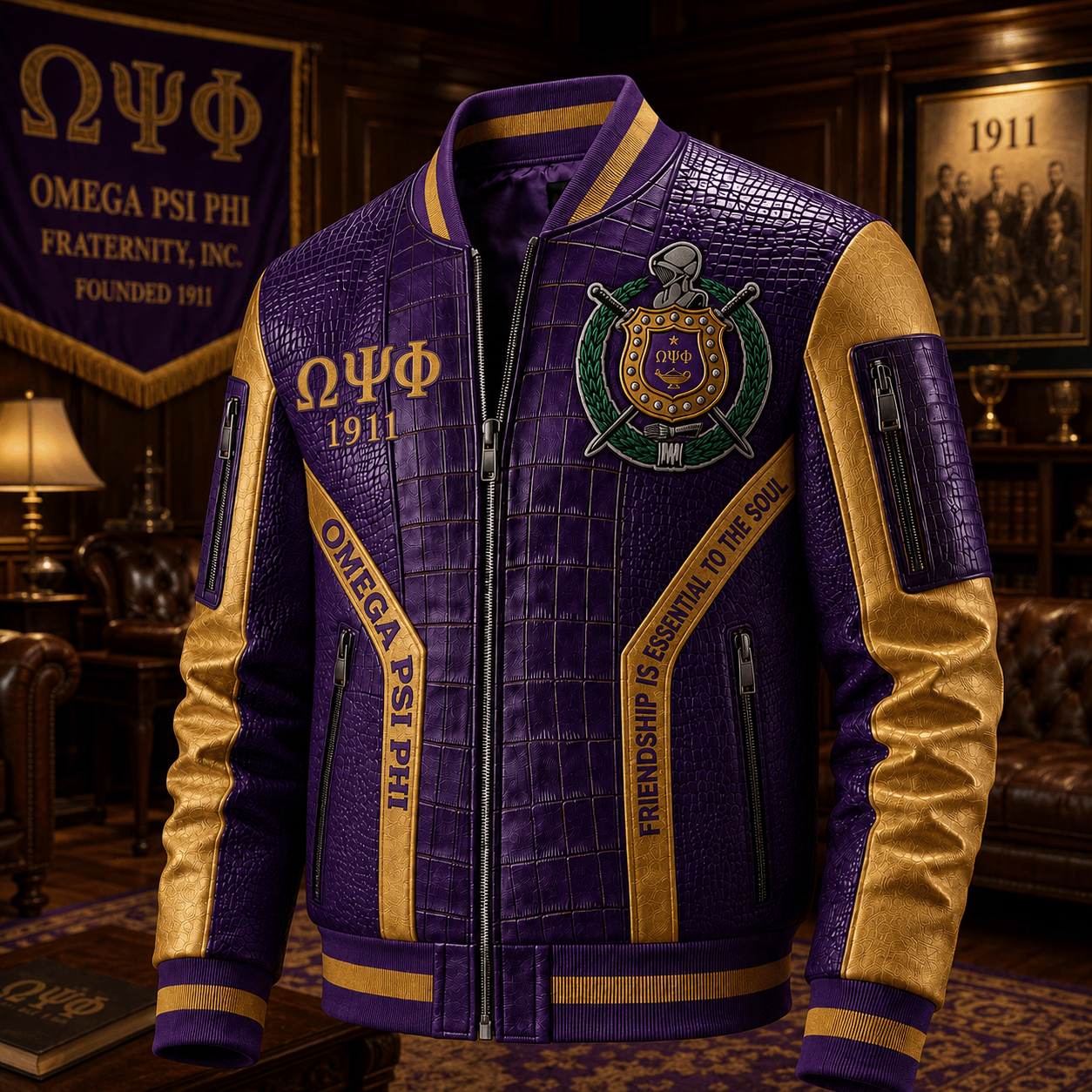 Premium OMPP Leather Zipper Jacket TNSM