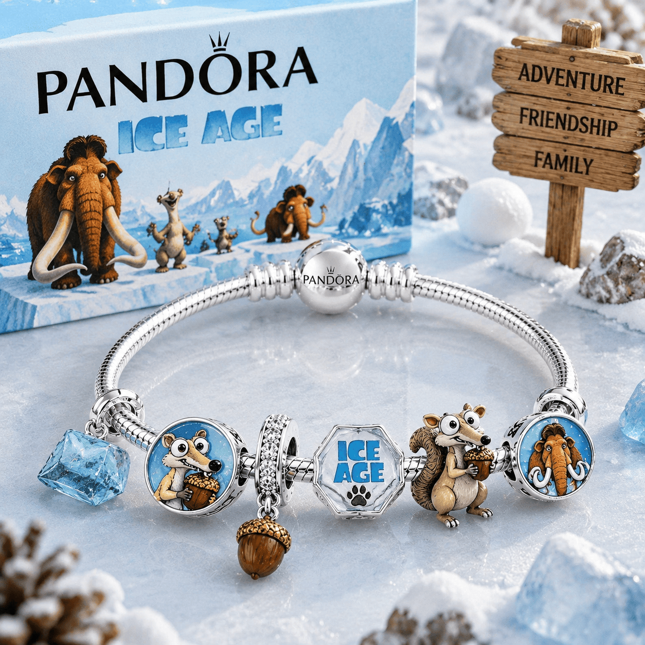 IAGE Sliver Charm Bracelet Set PTT