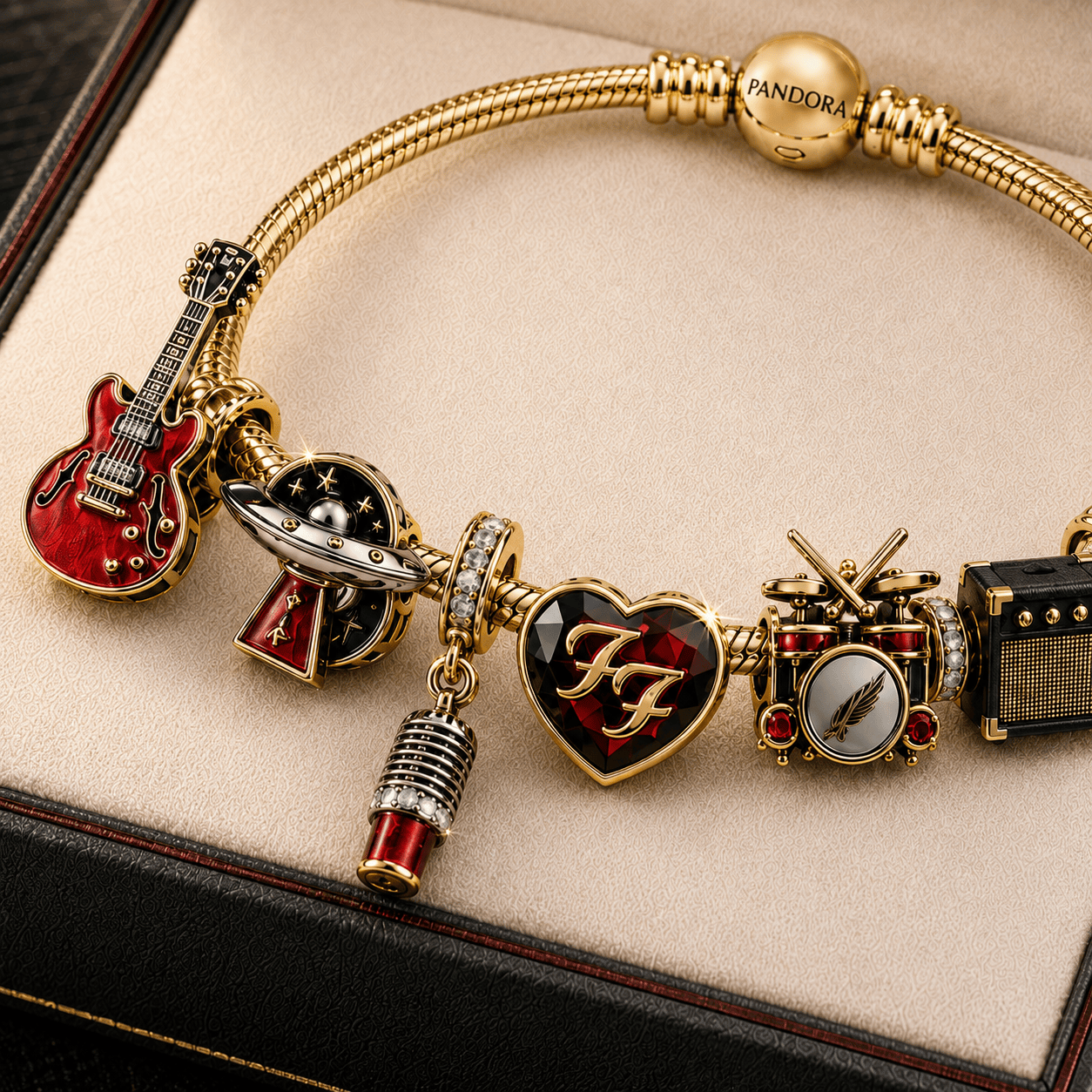 FFT Gold Charm Bracelet Set TMH
